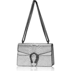Crossbody Chain Purses for Women - Crocodile Snake Pattern Leather Shoulder